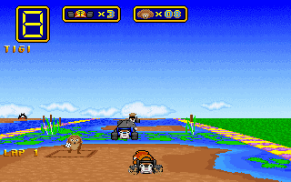 68. Wacky WheelsSi la Super Nintendo tenía el Mario Kart... el PC de la época tenía el... Wacky Wheels!Juego de karts con animalescos protagonistas que hacía uso de los planos abatidos de la misma manera que el "modo 7" de la SNES.Iba muy fluído la verdad!