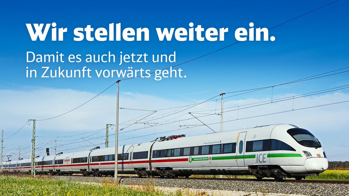 25.000 neue Mitarbeitende gesucht: Gemeinsam halten wir Deutschland mobil. Natürlich hat Deine Gesundheit dabei Priorität und Bewerbungsgespräche finden per Video &amp; Telefon statt. Alle offenen Stellen hier:  deutschebahn.com/stellenboerse  #WillkommenDuPasstZuUns #WirRekrutierenWeiter