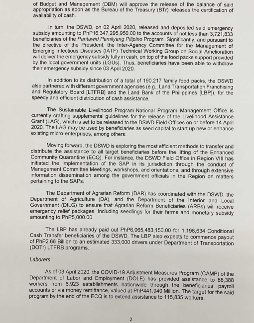 READ: Malacañang releases President Rodrigo Duterte's second weekly report to Congress on his special powers.  http://www.cnn.ph  (1/6)