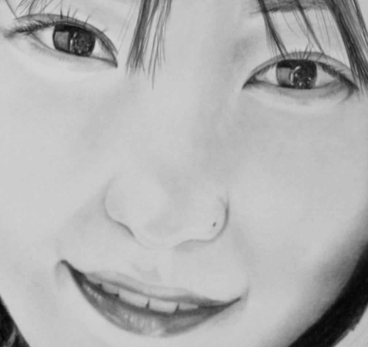 Korosuke ころすけ ゆっかーのお鼻 今までアップしたパーツも合わせて 全体の陰影や髪の毛などはまだまだ 鉛筆画 ゆっかー党 菅井友香 Cmnow