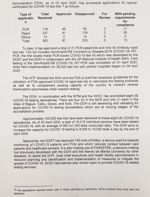 READ: Malacañang releases President Rodrigo Duterte's second weekly report to Congress on his special powers.  http://www.cnn.ph  (4/6)