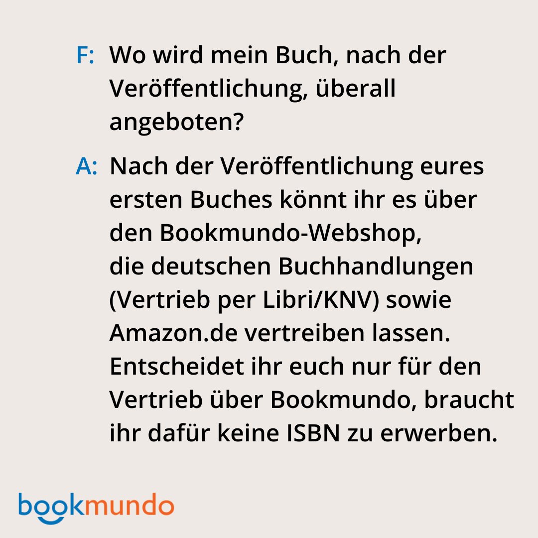 Bookmundo's tweet photo. Neue Woche - neue Frage🎉
Dieses Mal geht es um die Vertriebskanäle, die euch bei Bookmundo (natürlich kostenfrei) angeboten werden. 
Ihr wollt mehr darüber wissen?
Hier findet ihr alles wissenswerte zu diesem Thema: https://t.co/i64CmVUIuo
#wissen #frage #vertriebskanal #buch https://t.co/AYMa2XrV8z