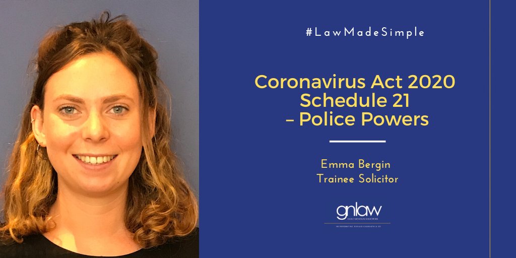 GuileNicholas's tweet image. Emma Bergin takes us through the police powers as set out in Schedule 21 of the Coronavirus Act 2020. CLICK TO READ 
gnlaw.co.uk/gn_law_media/n…
#LawMadeSimple #Police #PoliceActions #CoronavirsAct2020 #Covid_19 #Schedule21