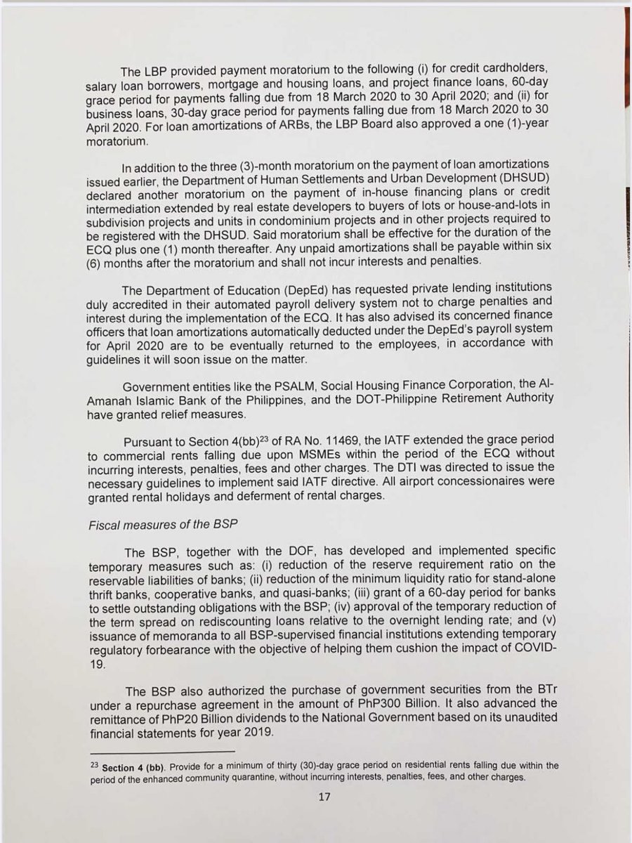 President Duterte’s second weekly report to Congress on his administration’s COVID-19 response