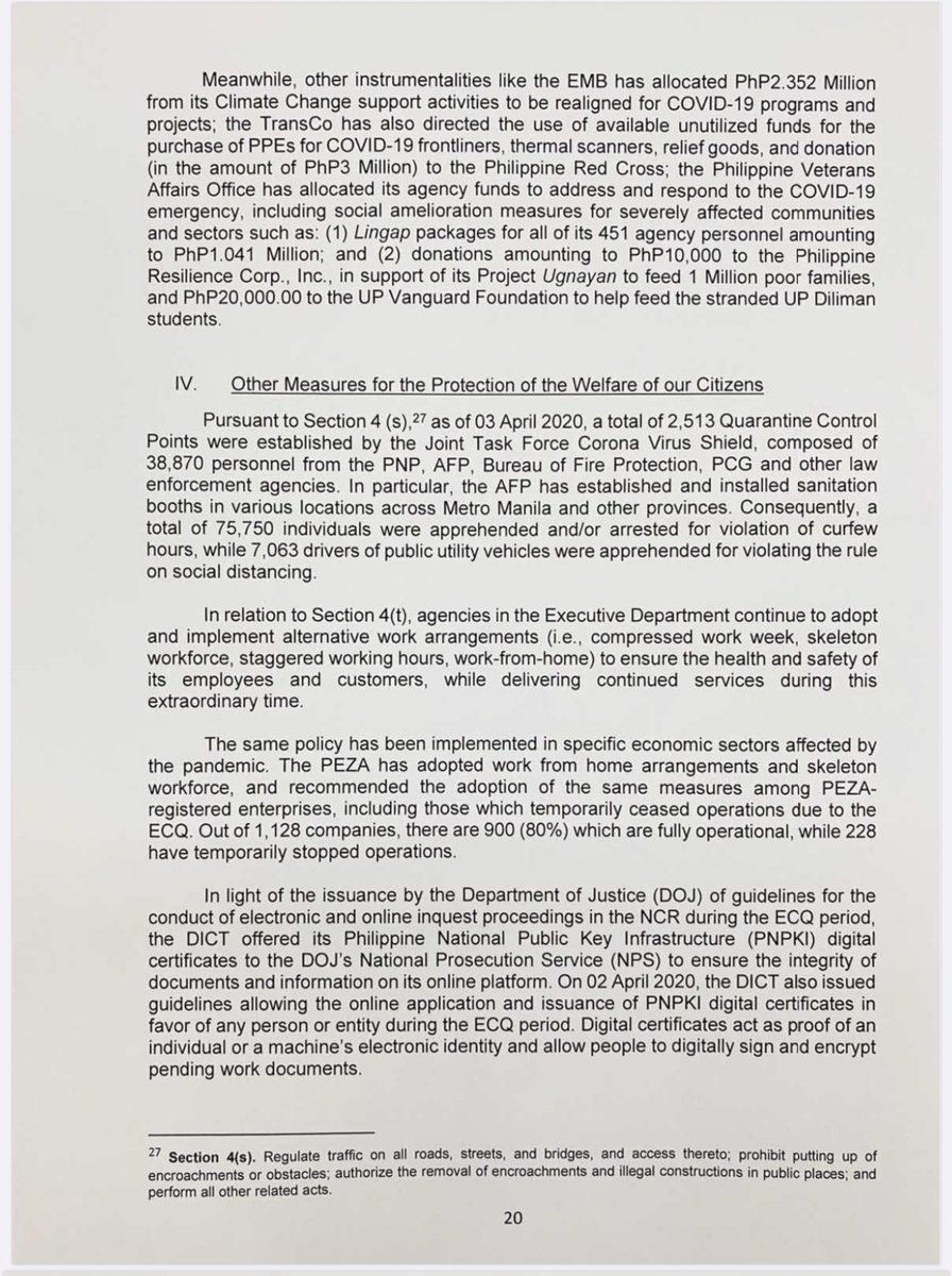 President Duterte’s second weekly report to Congress on his administration’s COVID-19 response