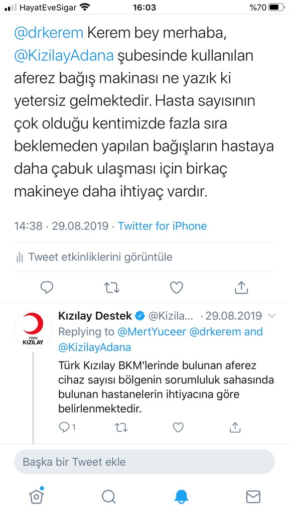 MertYuceer's tweet photo. Ağustos 2019’da verilen cevap gecikmeli de olsa yerine getirilmiş. Aferez bağışı esnasında uzun bekleme süresi problem olabiliyordu. Emeği geçenlere teşekkürler.🙏🧿 https://t.co/9f0fQfPjwU