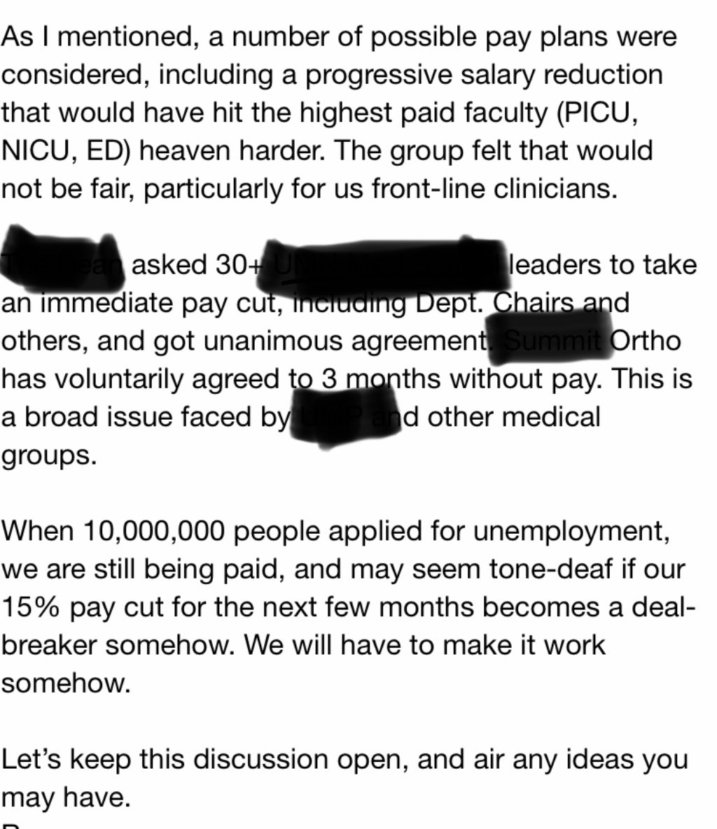 3) Oops! Just kidding, we’re reducing your salary 15%, good luck not getting  #coronavirus with your reused masks...just be happy to have a job