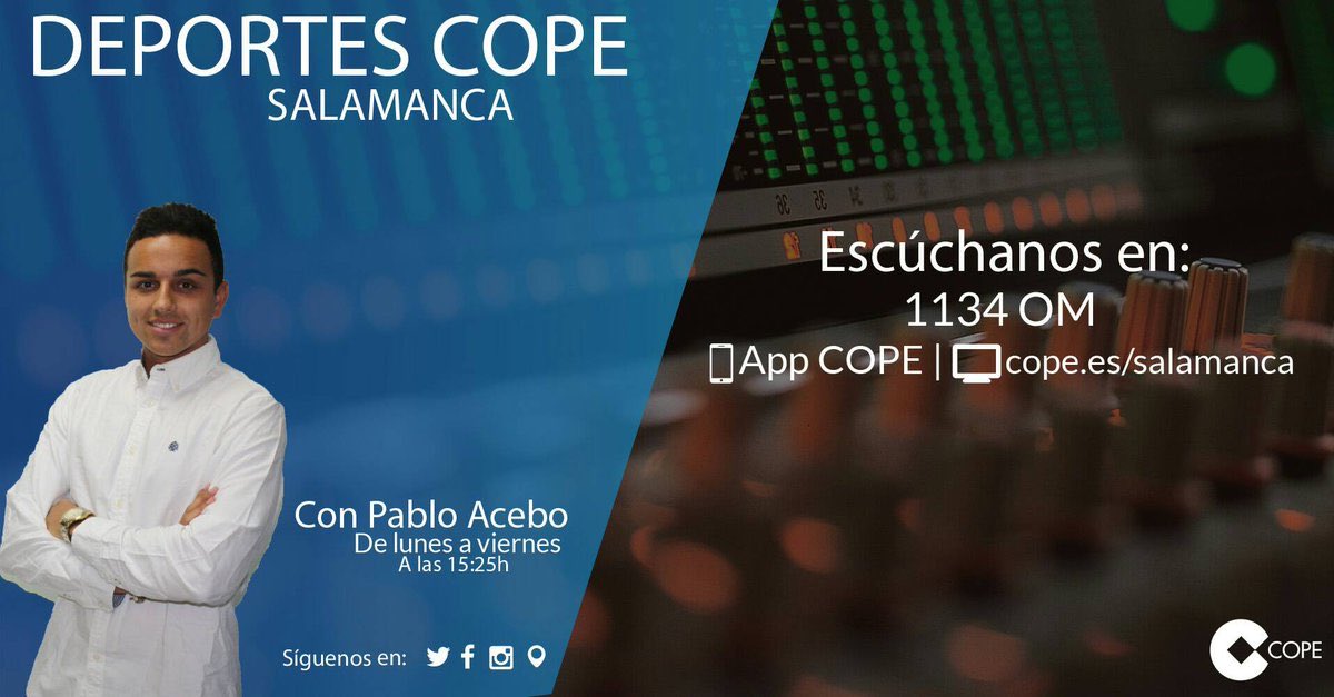 DeportesCopeSa's tweet photo. 📈#EGM | I OLEADA 2020

#LÍDERES🙌

👉Una vez más, @DeportesCopeSa se mantiene como el programa más escuchado de la radio deportiva en Salamanca doblando en oyentes a sus perseguidores. ¡¡MILES DE GRACIAS!!

#LaFamiliaCOPE
#DEPORTESCOPESA https://t.co/cv536GbYu9