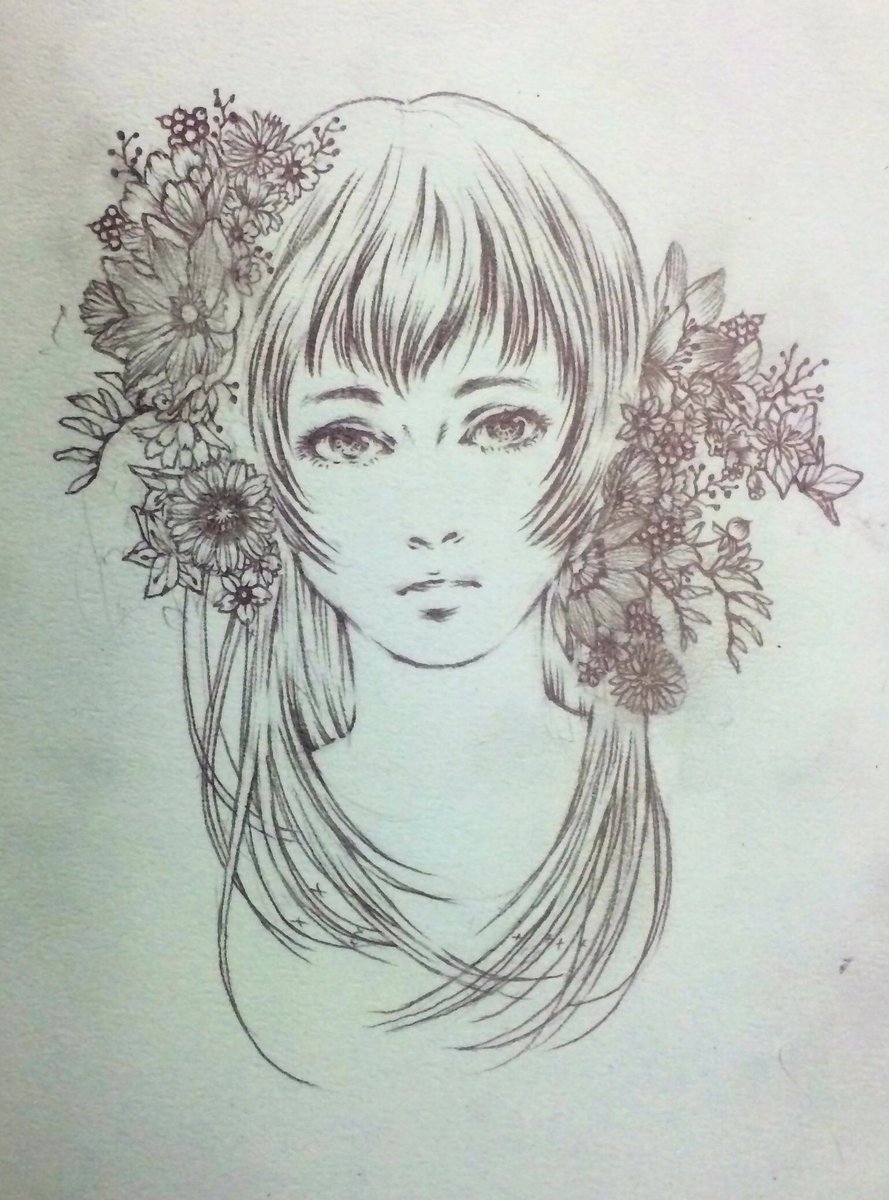 #自分の絵を左右反転して晒す
#切り絵
下描きは左右反転状態で描いてます。 