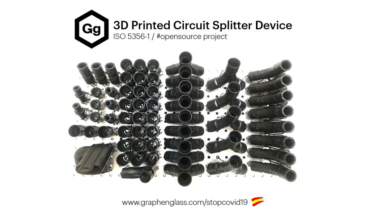 Graphenglass_'s tweet photo. Graphenglass is sharing the news and complete design for #opensource project #3Dprint Circuit Splitter Device [ISO-5356-1] for Multiple Lung #Ventilation for #Covid_19. Since 20th March, online: https://t.co/KNixGZ9u8p https://t.co/nOdF3eSlc0