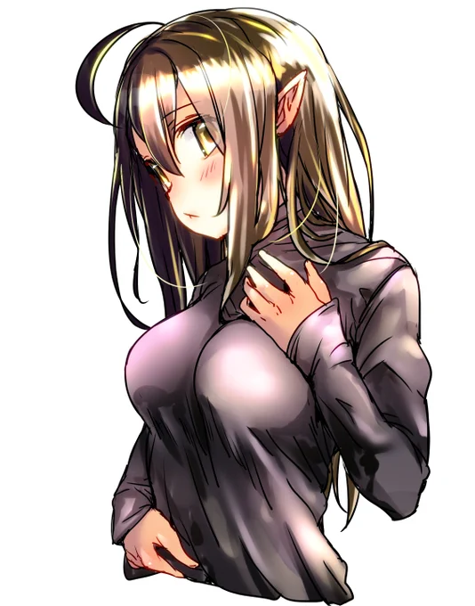 髪下ろしぴっちりセーターっぽいの #さくらのしおり 