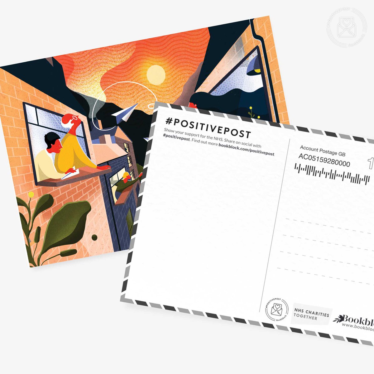 sophiestand's tweet photo. Super pleased to be part of this amazing campaign by @bookblock. They’ve just launched #positivepost - a range of free positive postcards that you can send to loved ones to raise money for the NHS Charities Together COVID-19. See my design at https://t.co/PwRjyH7C40 https://t.co/I4UUdaYPFr