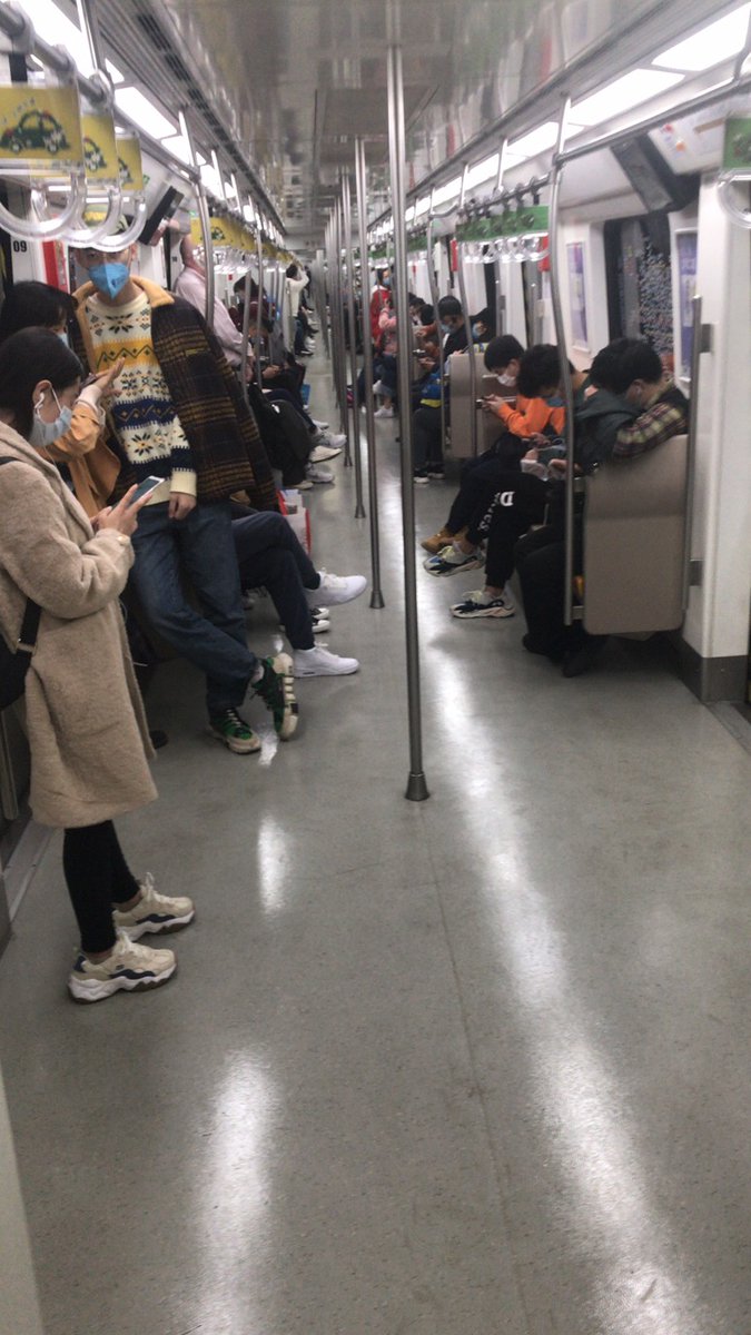 ...people in line waiting to place their orders.The subway wasn’t as crowded as it was last week, but given that it was a holiday, it was more crowded than I would have expected. There were 34 people in my subway car, less than the 48 people on Friday, but still quite a lot...