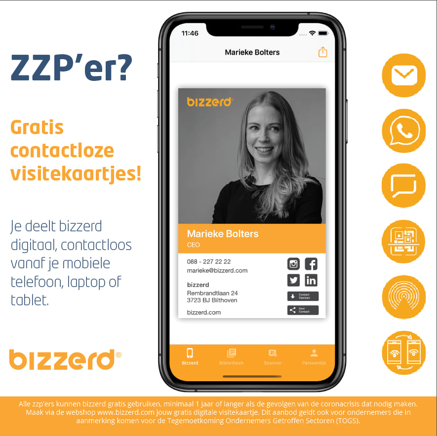 bizzerdcard's tweet photo. GRATIS VISITEKAARTJES - #zzp'er in de #coronacrisis: #bizzerdcard komt je graag tegemoet! Vanaf vandaag is jouw #digitale #visitekaartje #gratis! Check: https://t.co/KKS5vqFHef 

#contactloos #onlinesamenwerken #digitaalwerken #presenteren #marketing #platform https://t.co/kQBtkMx2W8