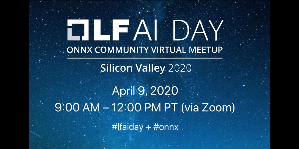 LFAIDataFdn's tweet photo. Reminder to join us this Thursday (April 9) for the LF AI Day ONNX Community Virtual Workshop! For more information, visit the event website: https://t.co/6uapKZLaKj #LFAI_Foundation #LFAIDay #ONNXProject #ONNX #AI #ML #DL @linuxfoundation https://t.co/lx38TB5MVk