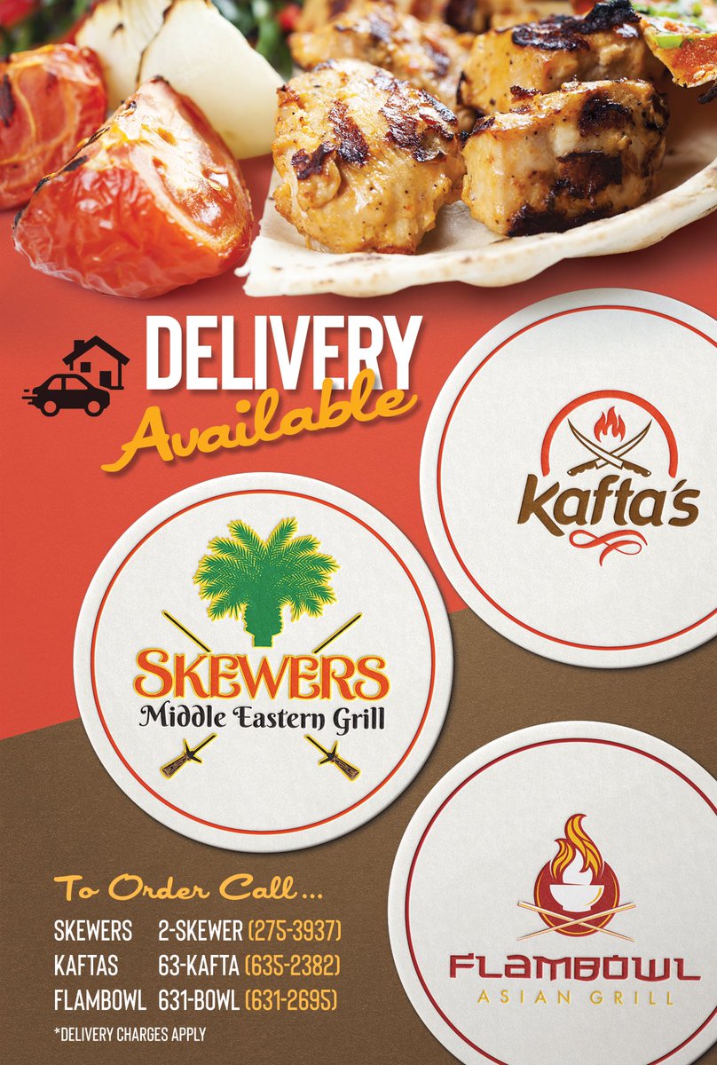 Skewers On Twitter Yes We Now Deliver Skewerstobago Call 2 Skewer Kaftastobago Call 63 Kafta Flambowl Call 631 Bowl Delivery Charges Apply Https T Co R3cojmwfwj Twitter