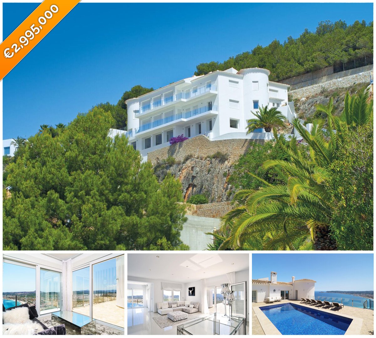 €2,995,000 Amazing #luxury #Villa #ForSale in #Spain Architect designed #Villa 8 stunning rooms 5 bedrooms over 3 floors which has two pools, garaging for 3 cars, lift to all floors, gym, sauna and breathtaking views. #Millionaire #Billionaire #HomeAbroad bit.ly/2JI4lVm