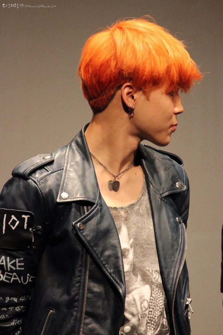 HIS ORANGE HAIR WITH THIS LEATHER JACKET????? SIR