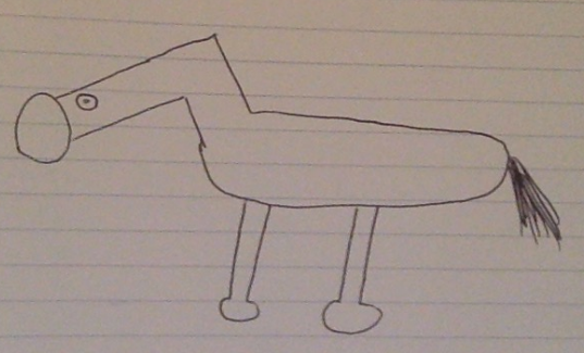 I needed to test an online platform for submitting work, so I asked my class of college seniors to draw a picture of a horse and upload it. The results were . . . interesting. Please enjoy. (1/6)