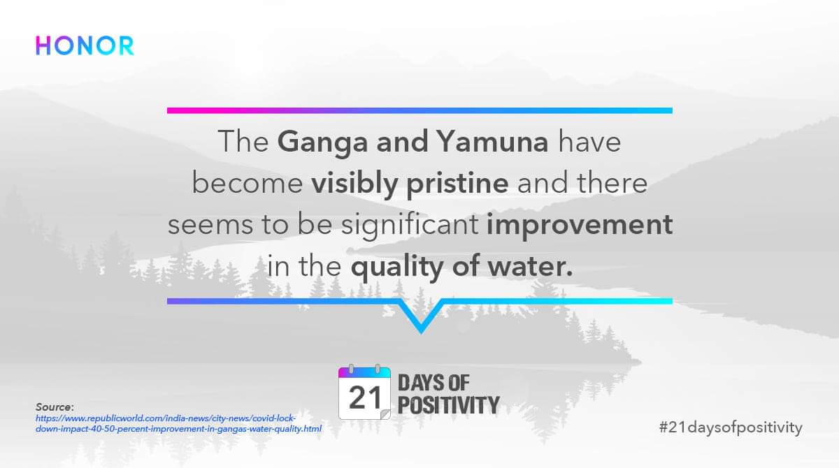 HiHonorIndia's tweet image. Our rivers are healing! 🌊 #21daysofpositivity 
Source: bit.ly/2wX7ZbR