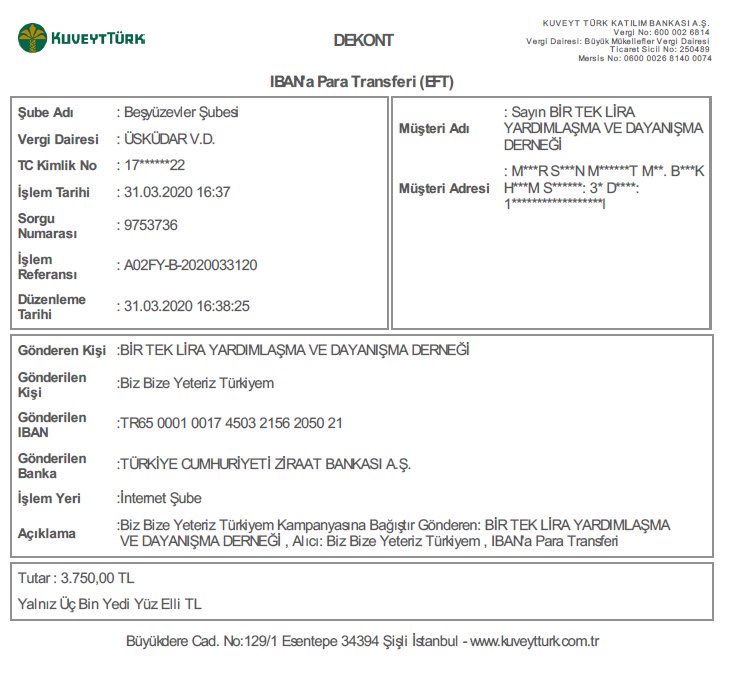 449. Bağışımızda Aile, Çalışma ve Sosyal Hizmetler Bakanlığı’nın <a href="/ailevecalisma/">Cshabakanligi</a> Biz Bize Yeteriz Türkiyem kampanyasına destek olduk.