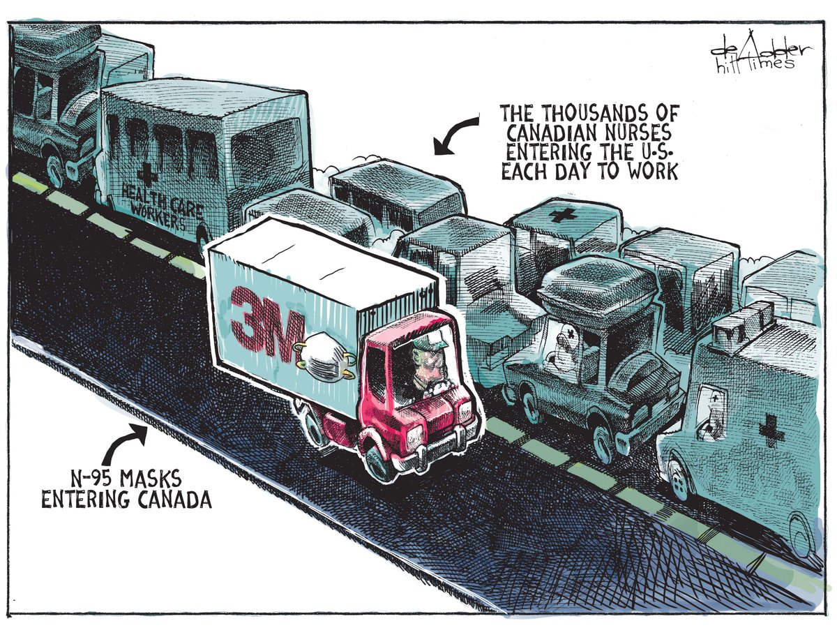 deAdder's tweet photo. I did two on this subject. Cartoon for @TheHillTimes #CoronaVirusCanada #CoronavirusInSA #Trump https://t.co/LNGN0kGAc1