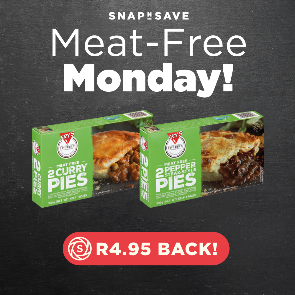 Treat yourself to delicious Fry's pies and get cash back when you snap on SnapnSave SA's #1 cash back coupon app! bit.ly/2JIZeEW #MeatFreeMonday #EarthDay2020 #StayHomeStaySafe 
(Remember, you can snap your online invoices)