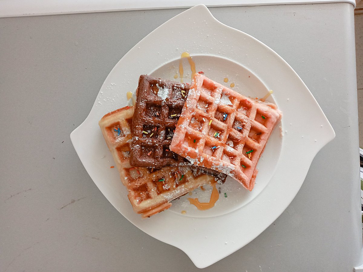 My cousin wanted pink waffles so yeah  #stayathome    #waffles  #StaySafeNigeria  #StayAtHomeChallenge