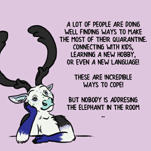 SexOneFour's tweet photo. Good morning goodest readers! A hot take on the elephant in the room on #MentalHealthMonday is... IT'S OKAY TO BE SAD during a pandemic! Who knew, right? But it's true. Read on.. (with: @APD_Alala ) https://t.co/6gfETdcotL