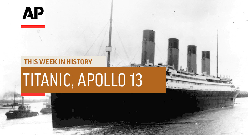 AP_Archive's tweet photo. #ThisWeekInHistory: the RMS Titanic set sail from Southampton, England, on its ill-fated maiden voyage (4/10/1912); Apollo 13, with astronauts James A. Lovell, Fred W. Haise and Jack Swigert, blasted off on its ill-fated mission to the moon (4/11/1970). https://t.co/YAtwZODxuQ https://t.co/5kCxyfv4e1