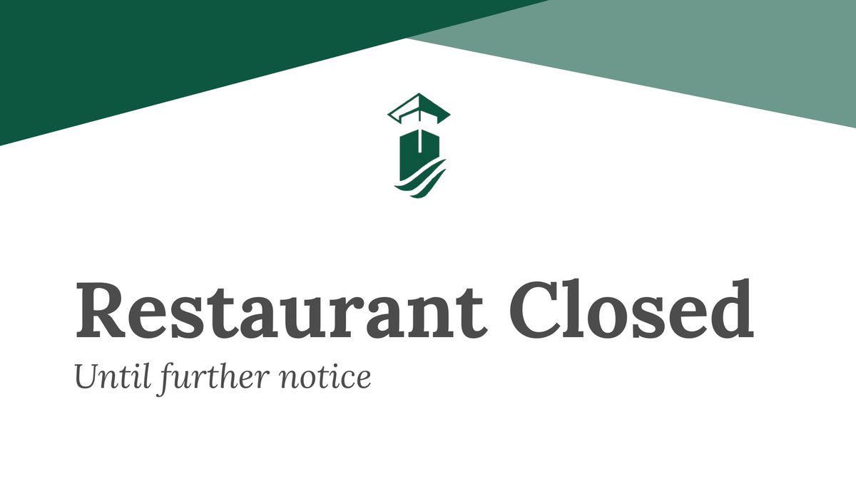 RiverWatch_Golf's tweet photo. Club Updates: Our Restaurant is closed until further notice. Thank you for your understanding and don't hesitate to call the golf shop if you have any questions. https://t.co/eXGxS2Mf3f