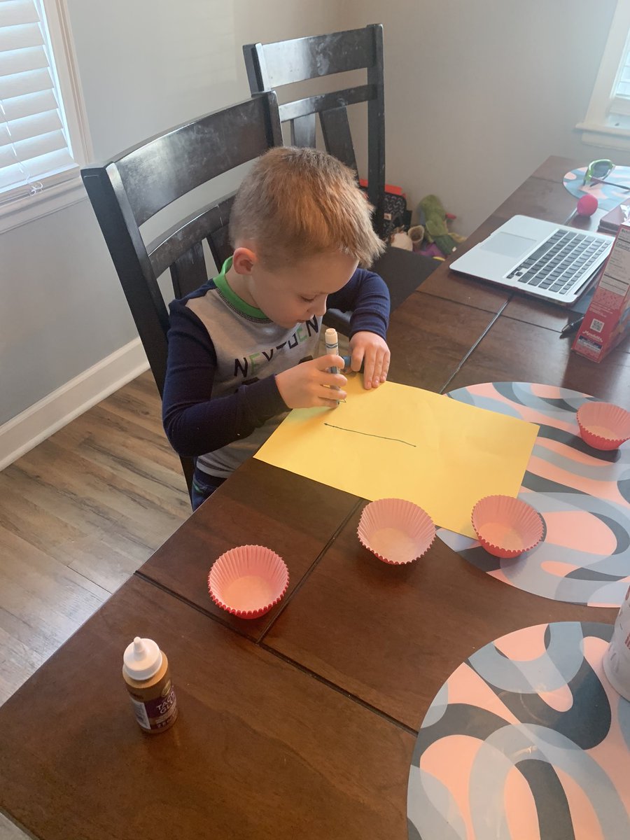 vanderver5's tweet photo. @MrsOConnorPK First day of E-Learning was a success!!! We made flowers with cupcake cups and found so many red things in our house. https://t.co/HFrt3fC2wm
