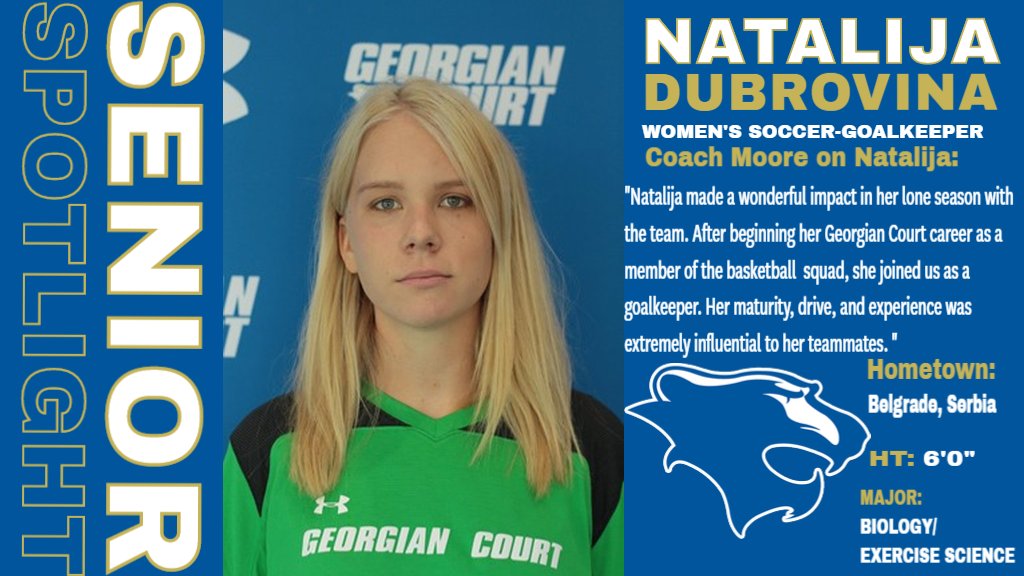 GCULions's tweet photo. In just one season, #NatalijaDubrovina's maturity and drive made an immediate impact on her teammates. #GCUUnity @gcuwsoccer @Georgiancourt @CACC01 https://t.co/yGqMEulbAA