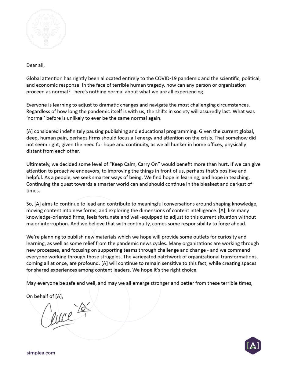 A Team Keep Learning And Teaching Stay Curious An Open Letter