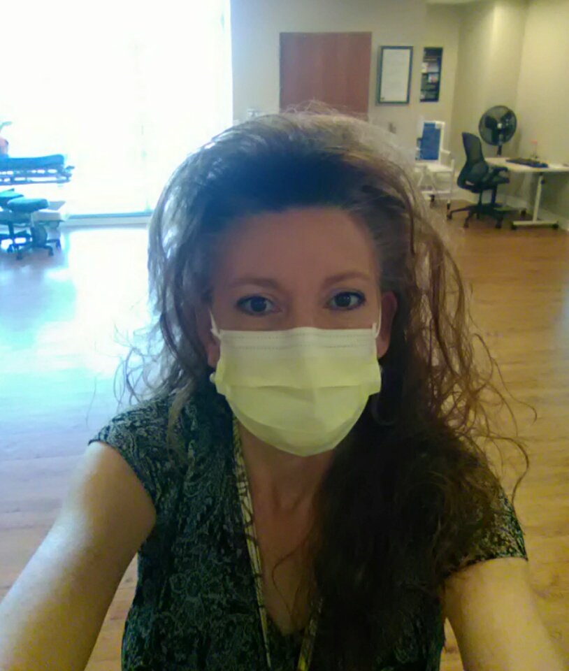 LDRene's tweet photo. Just another day at work...
#HospitalLife #COVID19 
Today I'm at a low risk area. Tomorrow perhaps I'll post my awesome high risk mask. :)
#StaySafe #MuchLoveToAll https://t.co/MbkbHcEkzJ