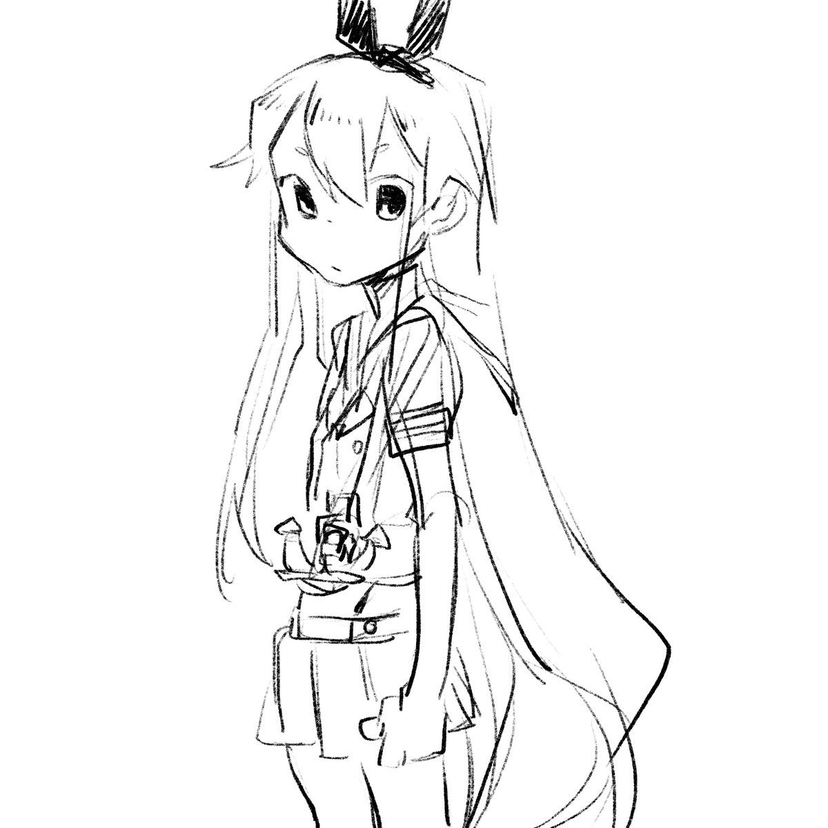 I don't have to make a draft when I draw Shimakaze so it can be really addictive. 