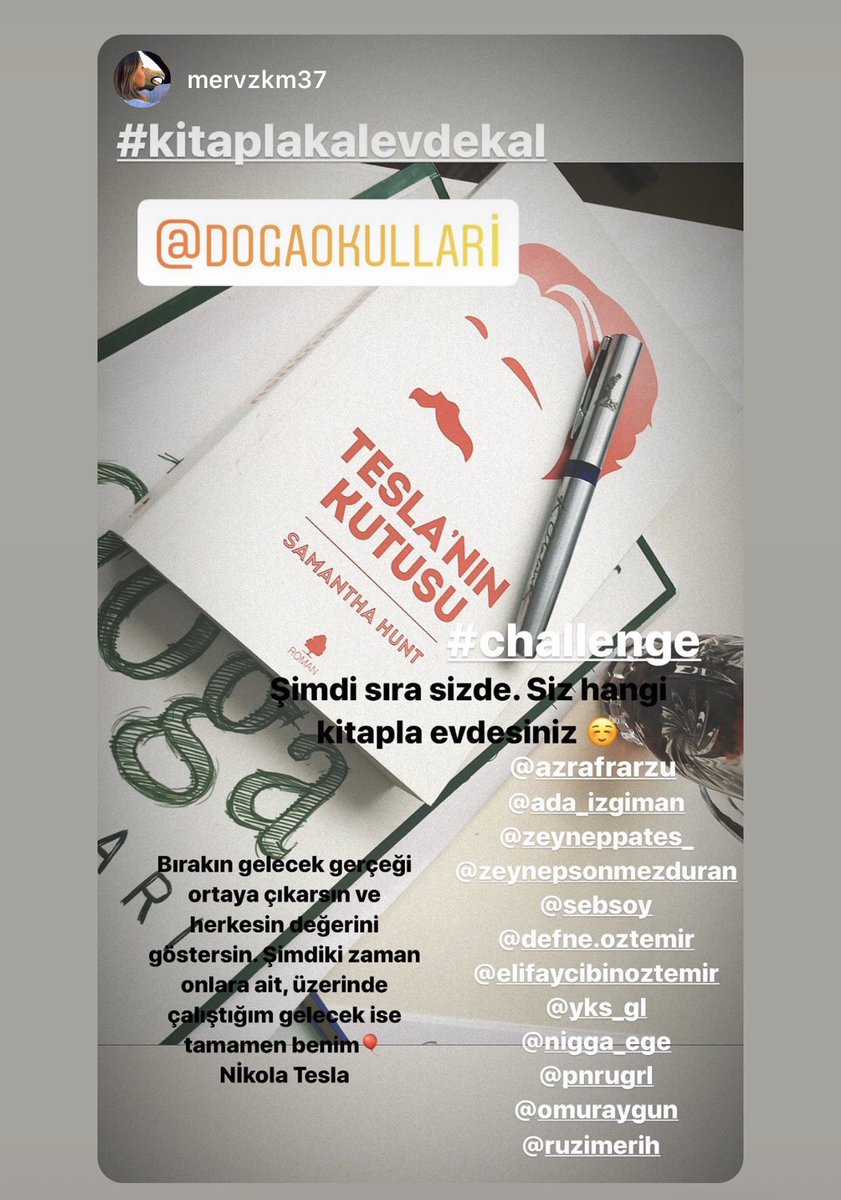 <a href="/DogaOkullari/">Doğa Koleji</a> #kitaplakalevdekal Öğrenci-öğretmen-veli 🌟 Challenge başlasın 💫<a href="/nurhansutlass/">Dr. Nurhan Sütlaş</a> <a href="/serozeren/">Serhat Özeren</a> #HemOkulHemEv