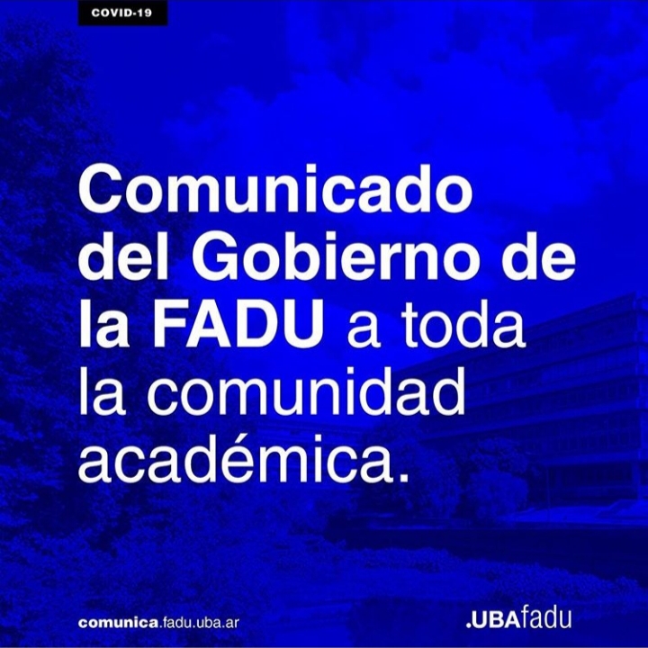FaduComunica's tweet photo. Importante
Compartimos un nuevo comunicado del Gobierno de la FADU a toda la comunidad académica.

https://t.co/vTtC26fDxq https://t.co/XswQUE5Cz3