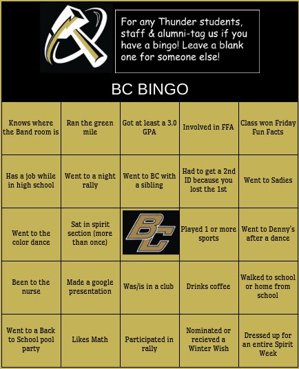 It’s Bingo Monday! Complete yours &amp; tag us if you have BINGO! Make sure to send a blank one to someone else! ⚡️⚡️⚡️#Bingo #BuhachPride #MUHSD