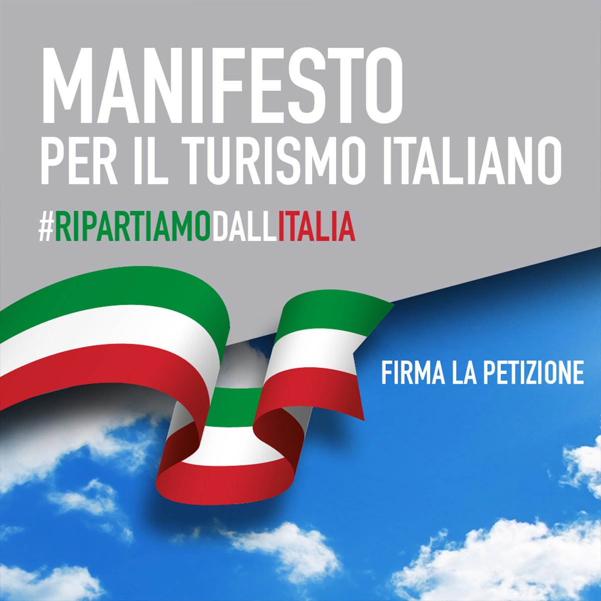 AlpitourWorld's tweet photo. #RIPARTIAMODALLITALIA 
Nasce il manifesto per il #turismoitaliano: un appello alle istituzioni, a tutti coloro che vivono di turismo ed agli italiani per salvare questo motore dell’economia e della cultura del Paese. 
Aiutaci anche tu, firma la petizione https://t.co/qQVtLnfdKY https://t.co/q7zBFURDDI