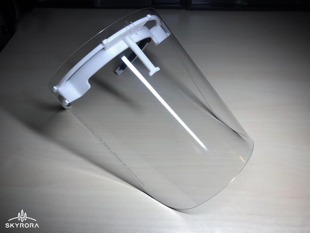 Skyrora_Ltd's tweet photo. Here is the latest on our face visors; we have produced 25 face visors and this week, we will send them for testing and CE approval. Thereafter, production can be upscaled to 3D-print 100 visors a week and then distribute to the NHS. π#Protectionequipment
#Savelives
#Protect https://t.co/JNsGej1Olo
