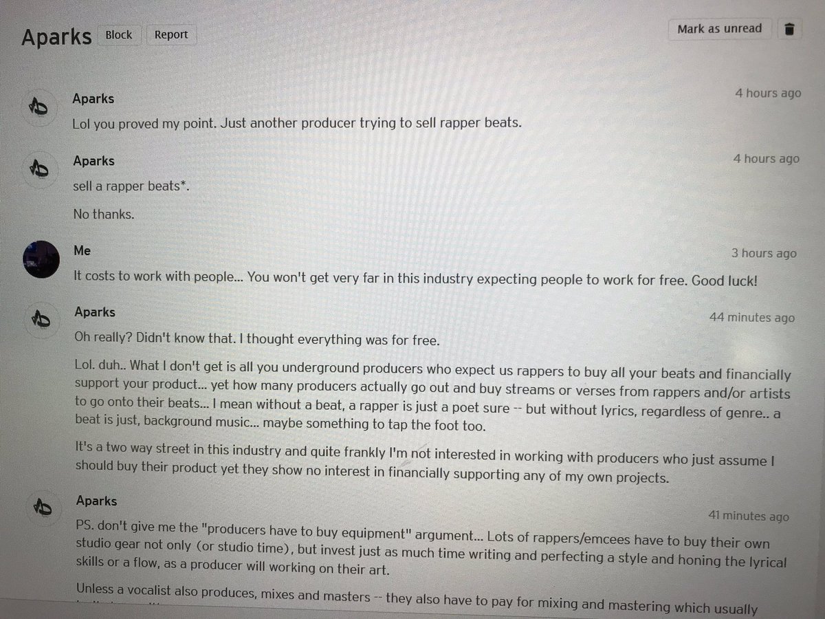 boyfifty's tweet photo. Man this guy got so mad when he realised that it costs to work with a producer 😔 https://t.co/annheStdwB