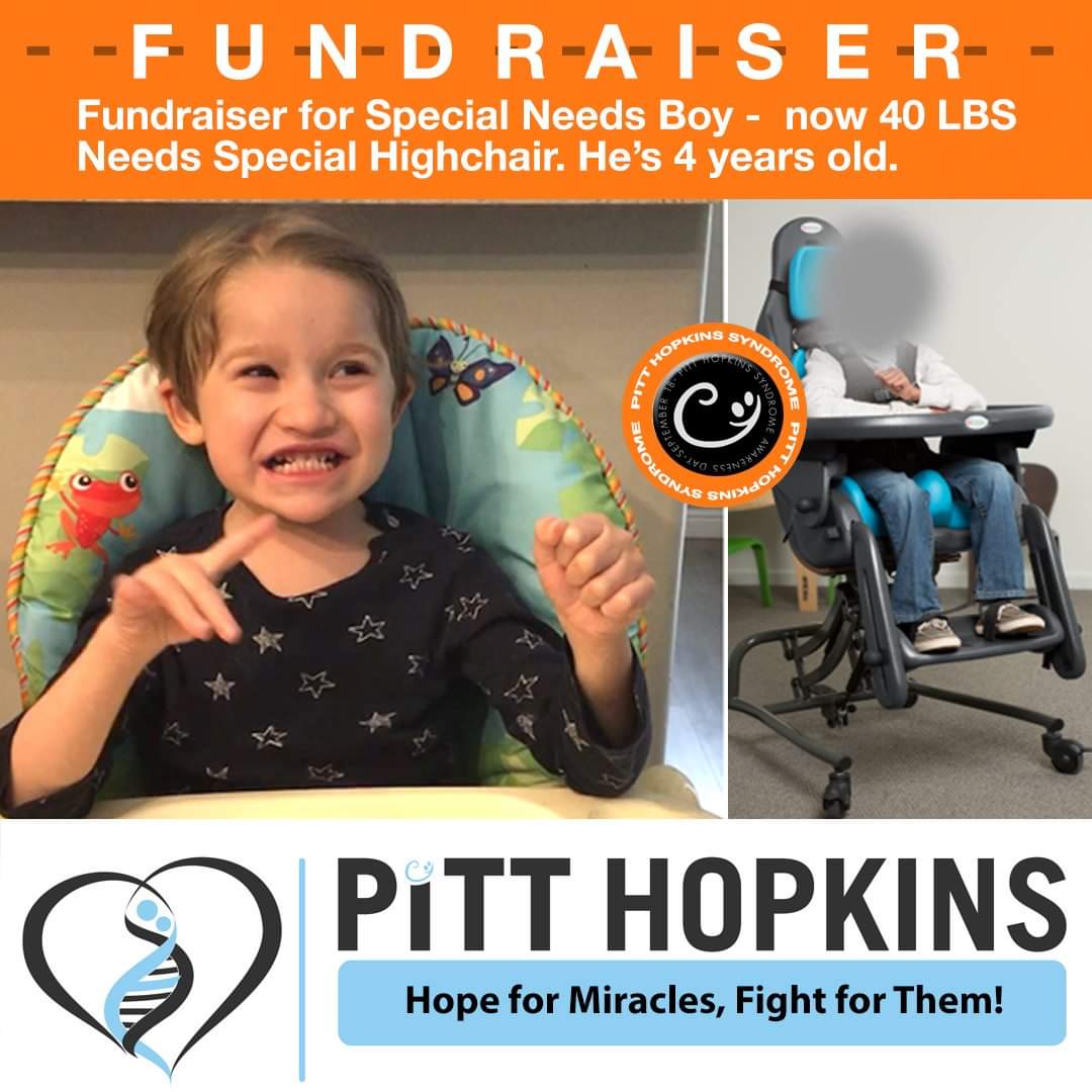 Henry now 4 &amp; 40 lbs is in need of Special Highchair. Fundraiser for special needs toddler. God Bless bit.ly/2UZ4p90 - - - #pitthopkins #fundraiser #specialneeds #hope #HOPE2020