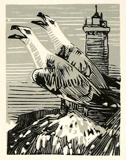 Louis-Joseph Soulas (1905-1954), bois gravés, les trois premiers avec Mathurin Méheut, le dernier pour Le Livre de la jungle. 