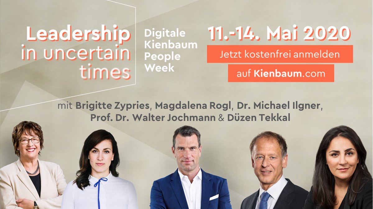KienbaumConsult's tweet photo. 👉🏻 Leadership in uncertain times 👈🏻
Wir freuen uns, Sie heute zur digitalen Kienbaum People Week einzuladen.
🎯 Vom 11. bis 14.05: Die für Sie relevanten #Leadership &amp; #HR-Themen
📍 Melden Sie sich hier kostenfrei an:  https://t.co/MhoWuNtyqc
#Kienbaum #WePowerment #pplweek https://t.co/ijVhXBU9aA