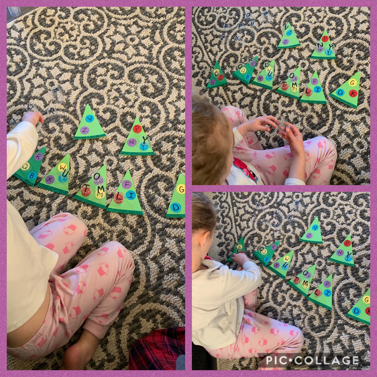 DebMayhew4's tweet image. Matching letters and giving the letter sounds ⁦@kindccps⁩