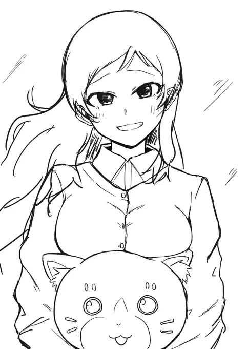 線画志保さん
これ色塗りまでは絶対今日終わらんね… 
