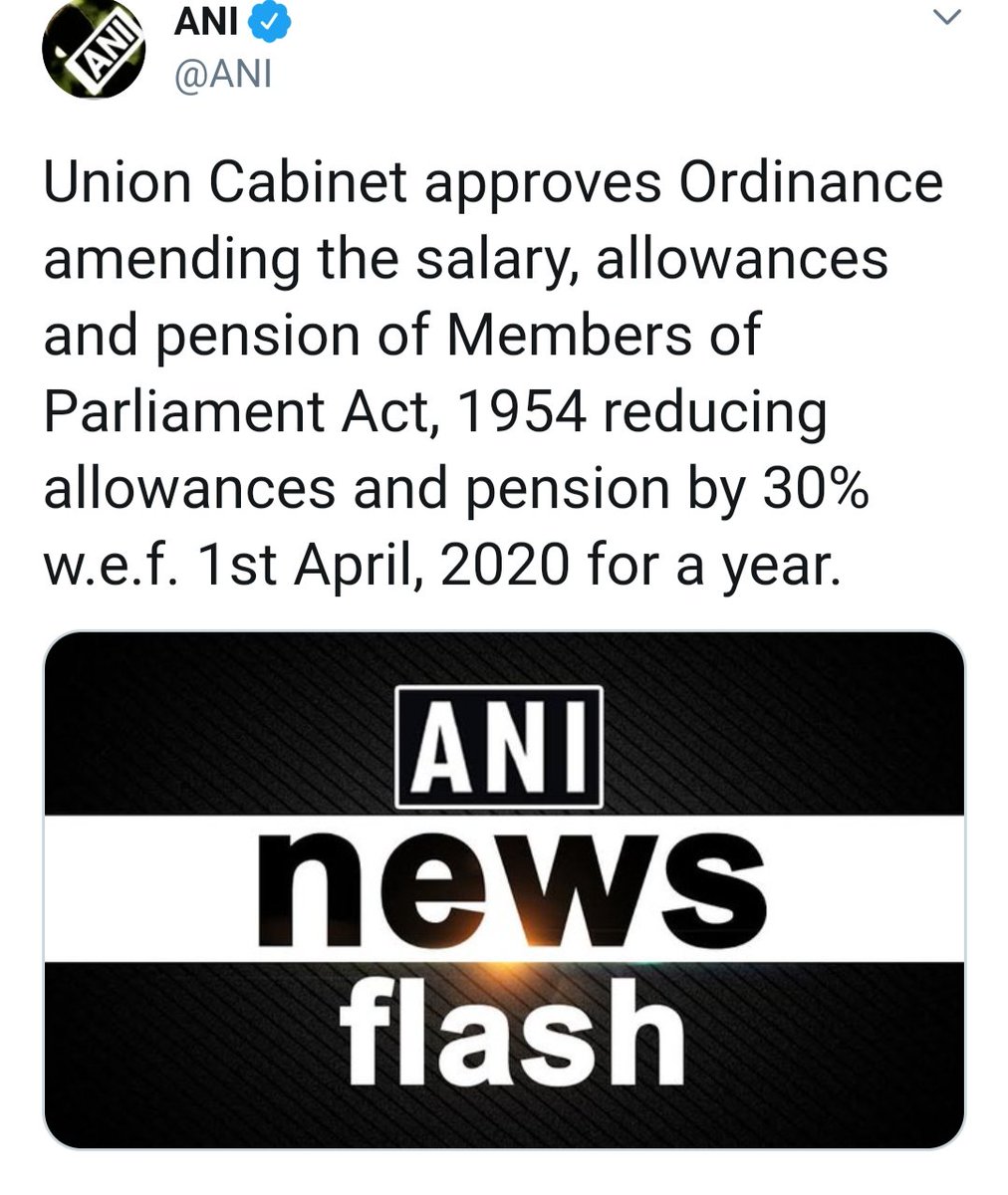  #FYI:Another significant decision taken is reducing the salary, allowances and pension of MPs by 30% w.e.f. from 01/04/2020 Now some say,it would save merely 60 Cr rupeesSo why this hype ?1/n