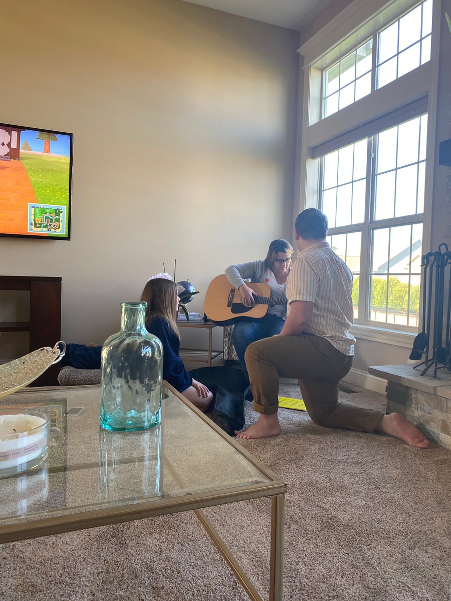 Day 24: Cleaned the crap out of the house and mowed the lawn. Went to the grocery store and there was much more of a sense of panic in the air. Kids gave me a guitar lesson.  #COVID19