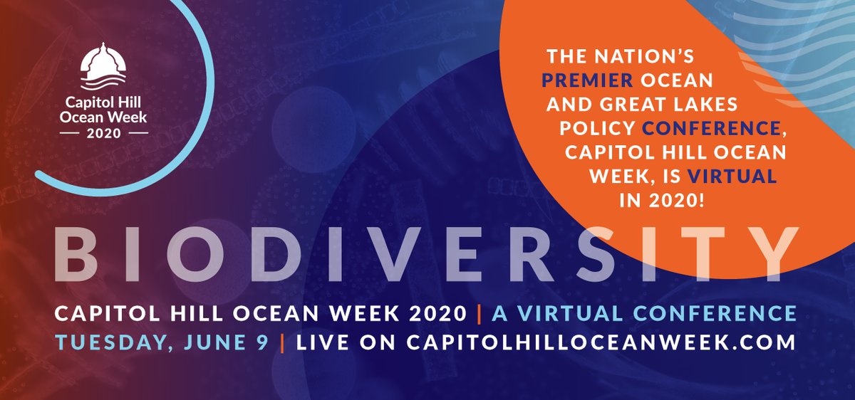marinesanctuary's tweet image. *IMPORTANT ANNOUNCEMENT* Capitol Hill Ocean Week will be VIRTUAL in 2020.

In light of COVID-19, join us online on June 9th for an all-day event discussing the global issue of protecting biodiversity in our ocean and Great Lakes. 
#VirtualCHOW

Register: capitolhilloceanweek.org